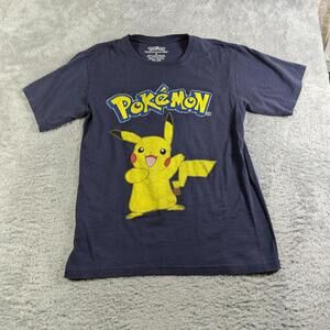Pokemon Pikachu T-Shirt Nintendo Top Blue SMALL